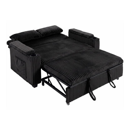 HOMCOM 2 Seater Sofa Bed in Black