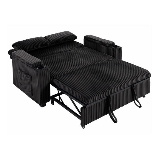 HOMCOM 2 Seater Sofa Bed in Black