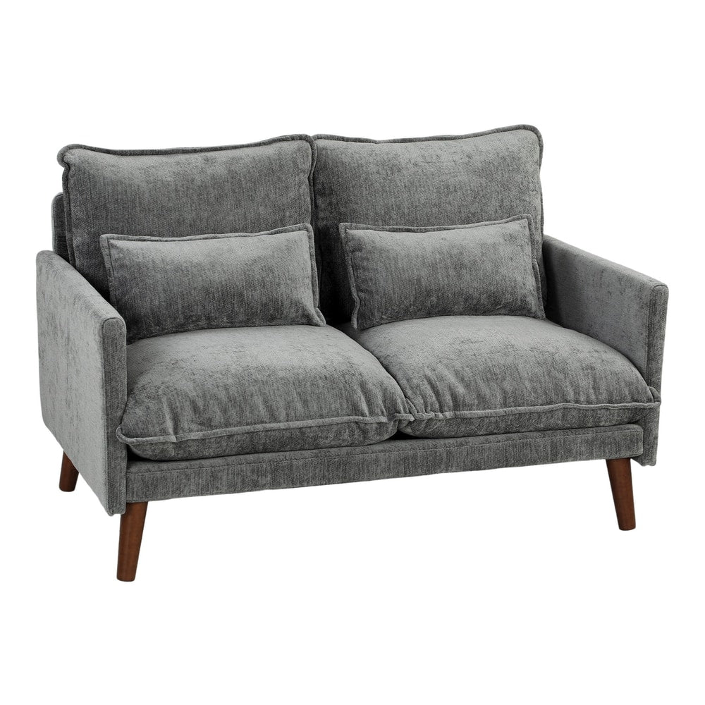 HOMCOM 2 Seater Sofa in grey fabric with two seat cushions and two back cushions