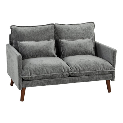 HOMCOM 2 Seater Sofa in grey fabric with two seat cushions and two back cushions