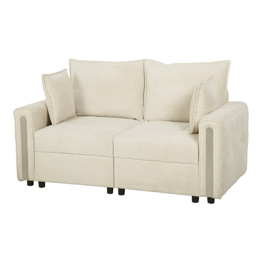 HOMCOM 2 Seater Sofa with Lift-Up Storage in Beige