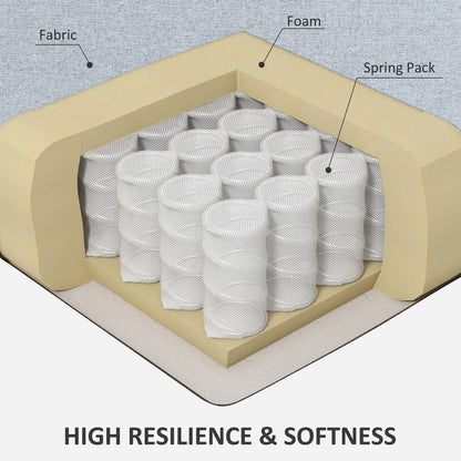 Cutaway showing the foam and spring pack construction of the sofa cushion