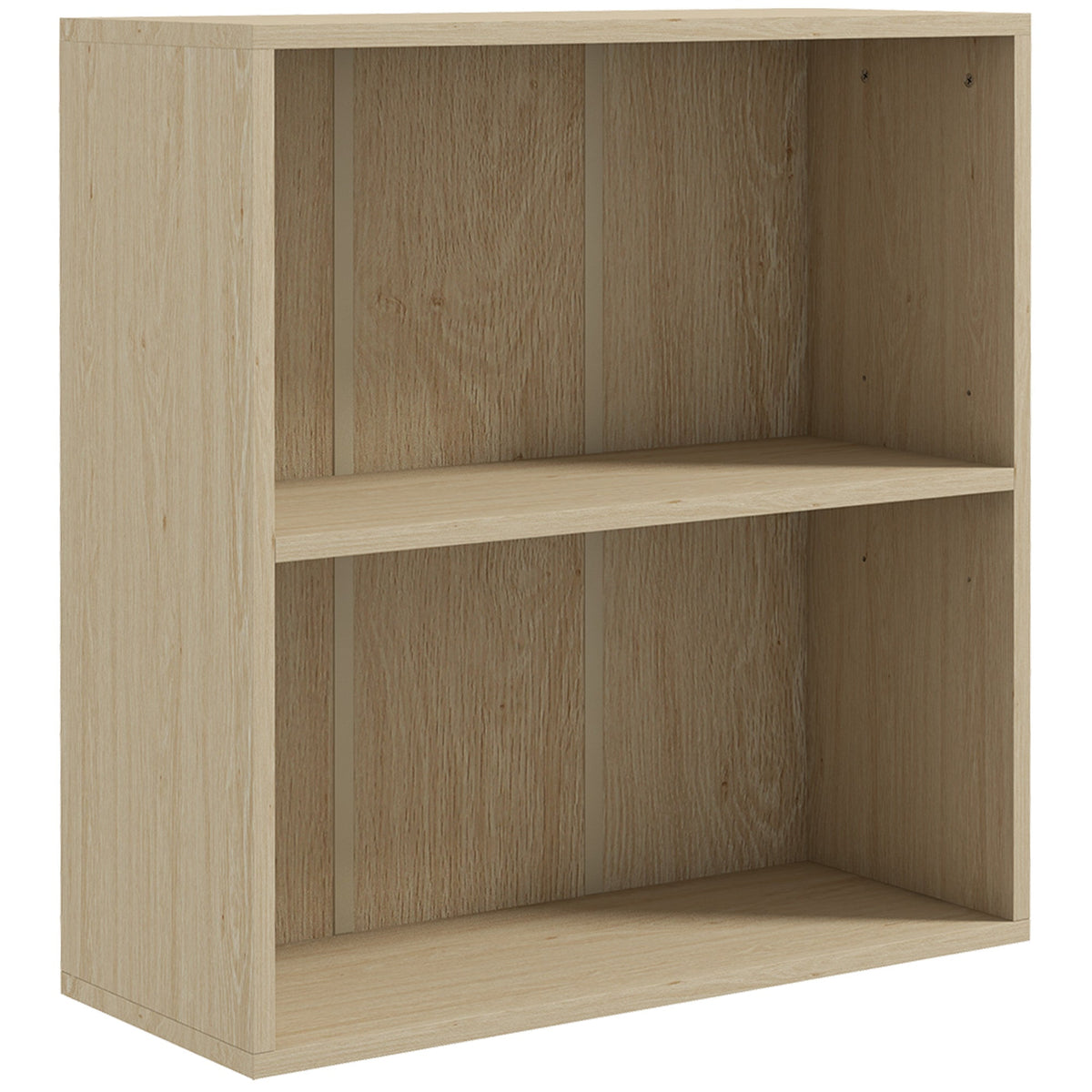HOMCOM 2 Tier Bookshelf, a simple wooden bookcase with two open shelves