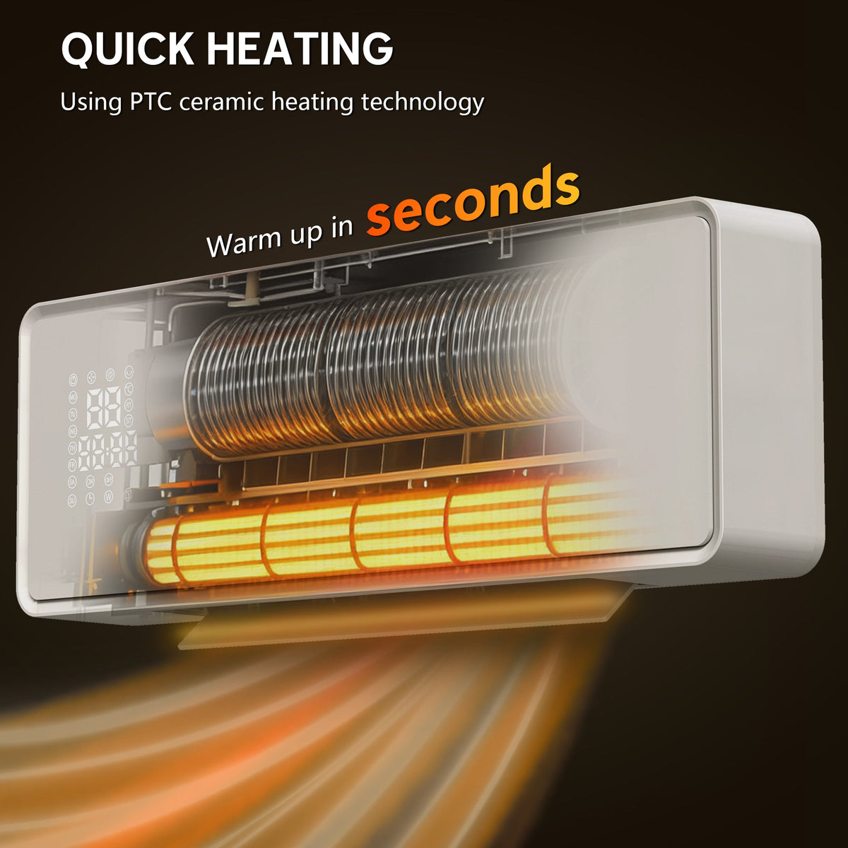 Close up of the heating element inside the electric heater