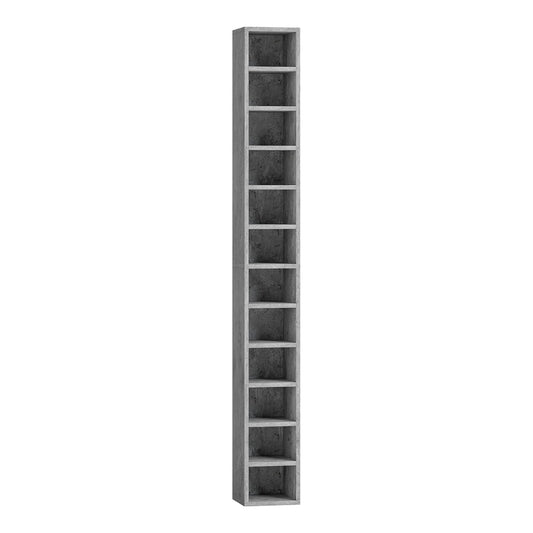 HOMCOM 204 CD Tall Narrow Media Storage Tower, a tall narrow media storage tower in cement grey