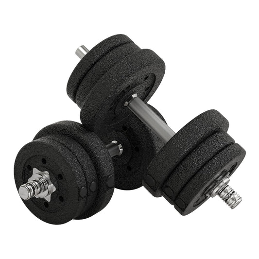 HOMCOM 25KG Adjustable Weights Dumbbells Set in Black