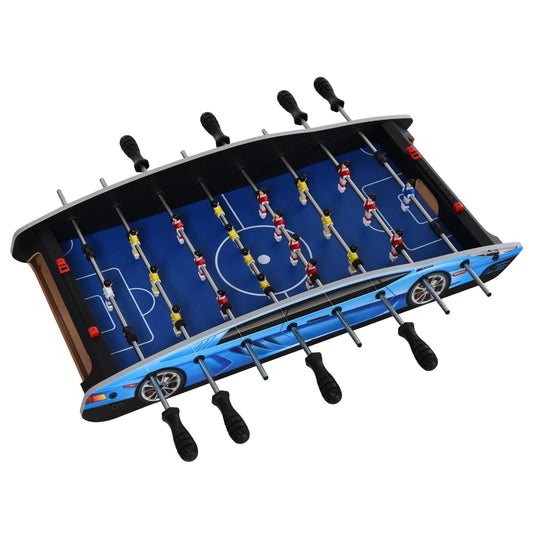 HOMCOM 29 Inch Mini Tabletop Football Foosball Gaming Table with blue car design