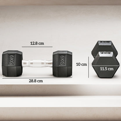 The fitness weights shown with technical lines indicating the dimensions of the equipment