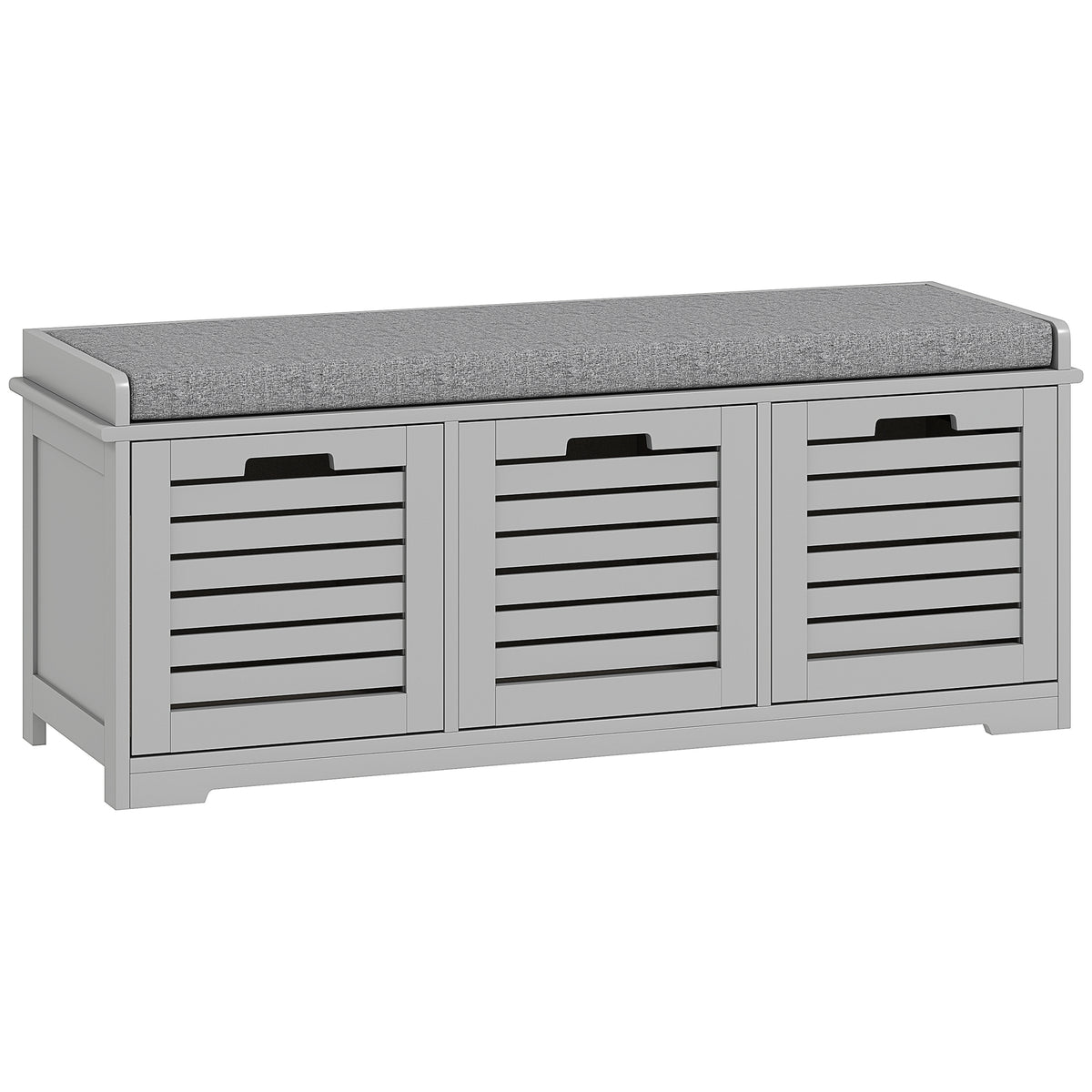HOMCOM 3-Drawer Shoe Storage Bench in Grey