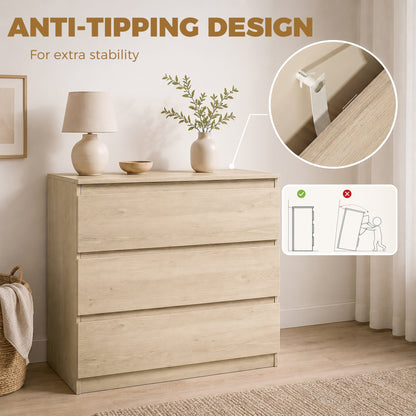 The chest of drawers featuring an inset diagram of the safety wall mounting strap