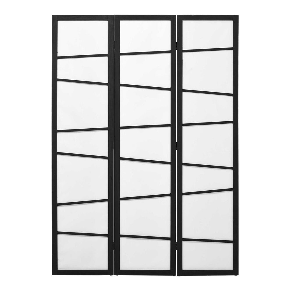 HOMCOM 3 Panel Room Divider with a white slatted design and black frame