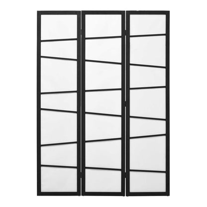 HOMCOM 3 Panel Room Divider with a white slatted design and black frame