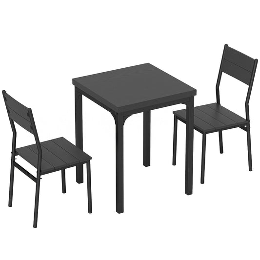 HOMCOM 3 Piece Space-Saving Kitchen Table and Chairs set against a plain white background