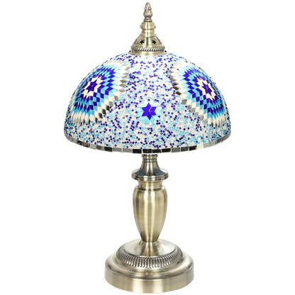 HOMCOM 30cm Tiffany Lamp in Blue