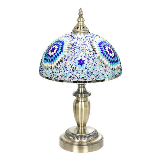 HOMCOM 30cm Tiffany Lamp in Blue