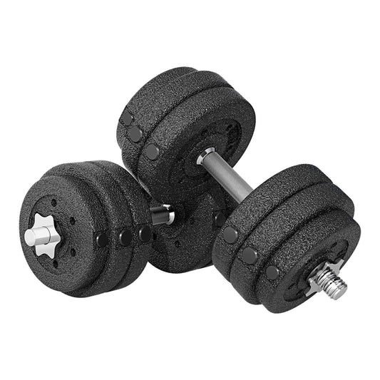HOMCOM 30KG Adjustable Dumbbells Set with two dumbbells and weight plates