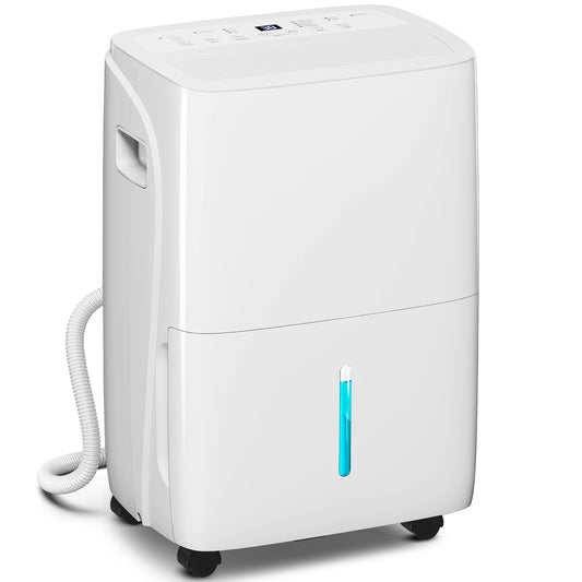 HOMCOM 30L/Day Dehumidifier with Auto-Clean Filter in White