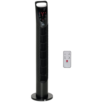 HOMCOM 31 Inch Bladeless Oscillating Tower Fan in Black