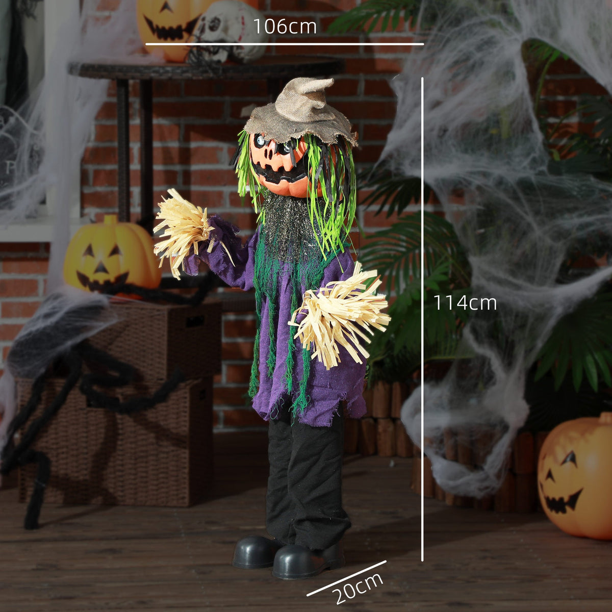 The Halloween animatronic with size indicators