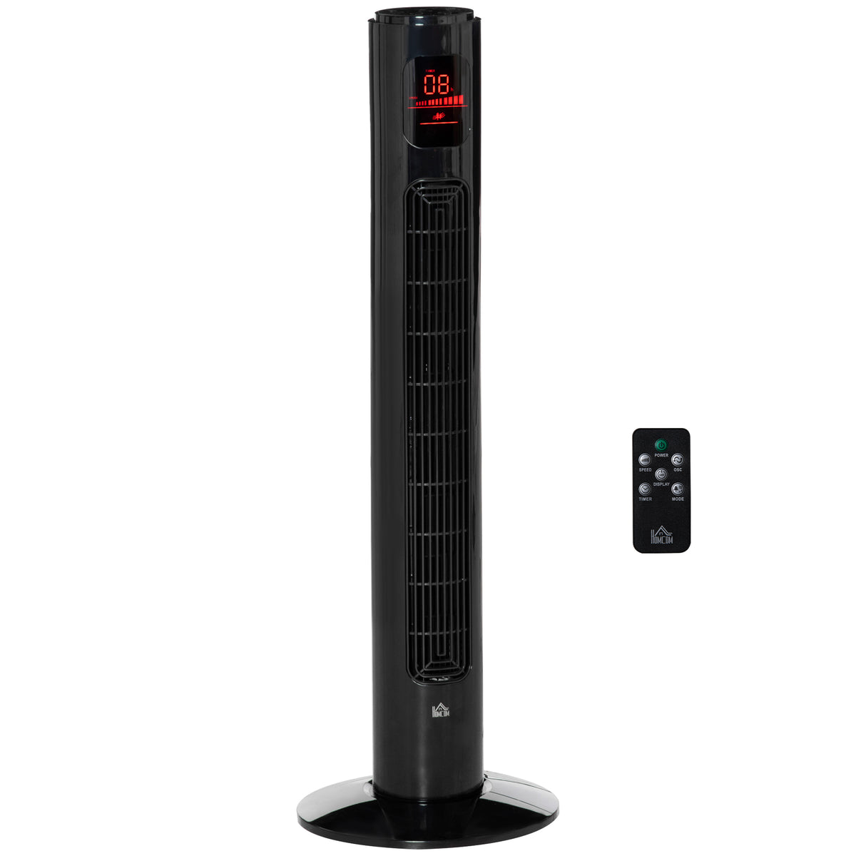 HOMCOM 38'' Freestanding Tower Fan in Black