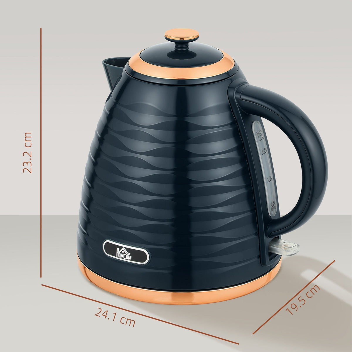 HOMCOM 3kW Rapid Boil Honeycomb Kettle in Dark Blue