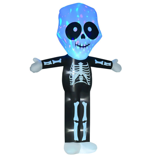 HOMCOM 3m Halloween Inflatable Skeleton Ghost Decoration with colourful LED lights in the head