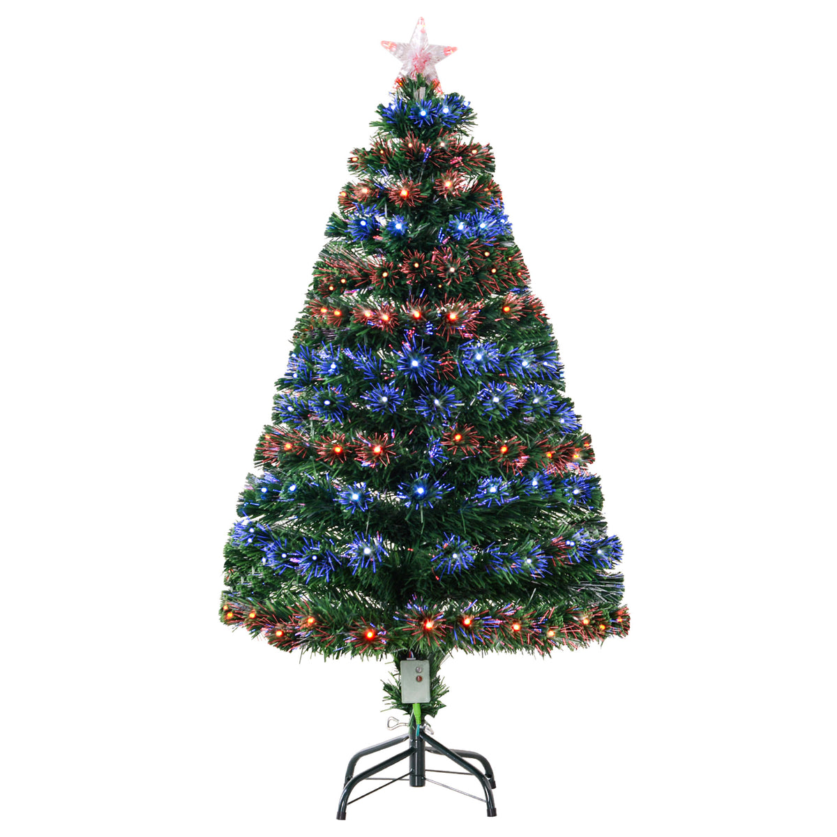 HOMCOM 4 Feet Prelit Artificial Christmas Tree in Green