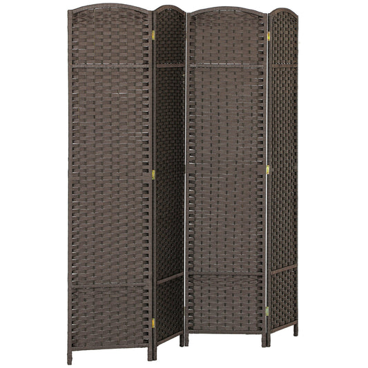 HOMCOM 4 Panel Folding Room Divider standing in a zig-zag position against a plain white background