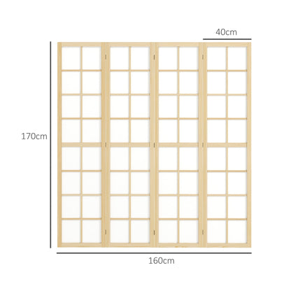 Size diagram showing the dimensions of the folding room divider