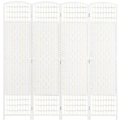 HOMCOM 4 Panel Folding Room Divider, a white woven screen with four panels