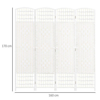 The white four-panel folding screen with dimensions 160cm wide and 170cm high