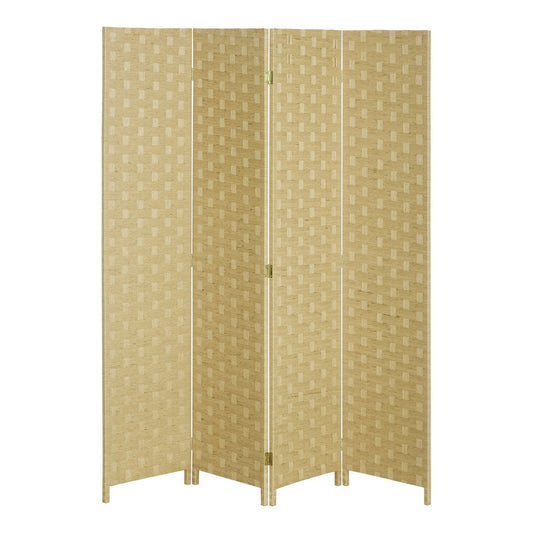 HOMCOM 4-Panel Room Dividers standing upright in a zig-zag formation against a plain white background