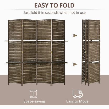 The folding room divider being folded for storage and transport