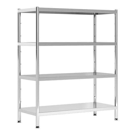 HOMCOM 4-Tier Bakers Rack with Storage in Silver Tone
