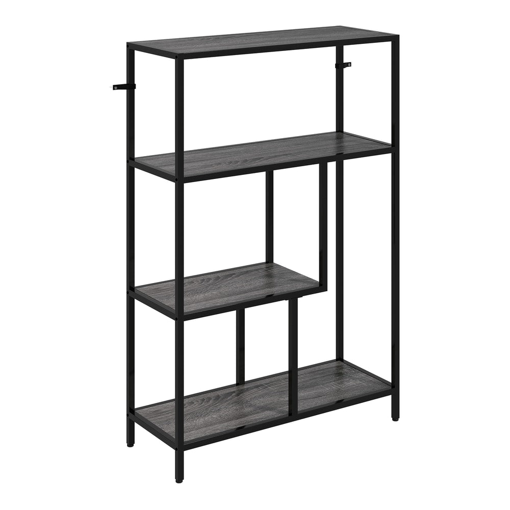 HOMCOM 4-Tier Bookshelf with Open Shelves in Charcoal Grey