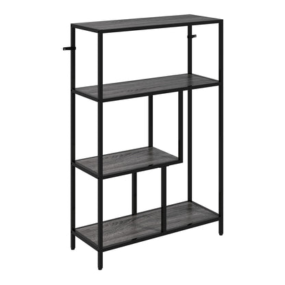 HOMCOM 4-Tier Bookshelf with Open Shelves in Charcoal Grey