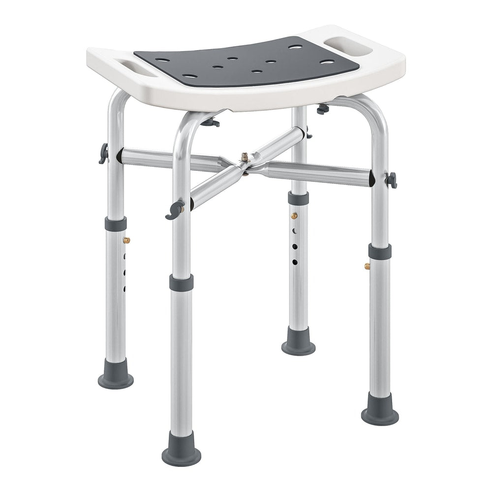 HOMCOM 44-51.5cm Aluminium Frame Shower/Bath Stool in grey with adjustable legs