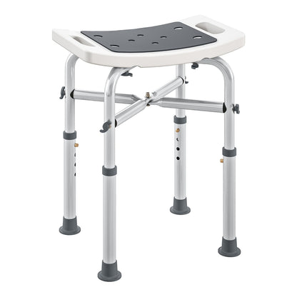 HOMCOM 44-51.5cm Aluminium Frame Shower/Bath Stool in grey with adjustable legs