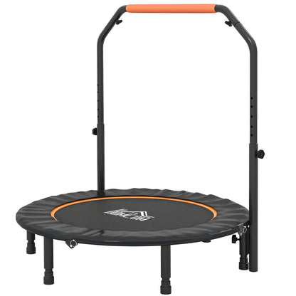 HOMCOM 45" Foldable Mini Fitness Trampoline with orange handle and black mat