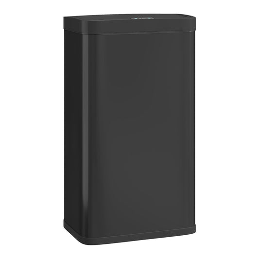 HOMCOM 45L Kitchen Sensor Bin in black, a tall rectangular bin with a silver control panel on top