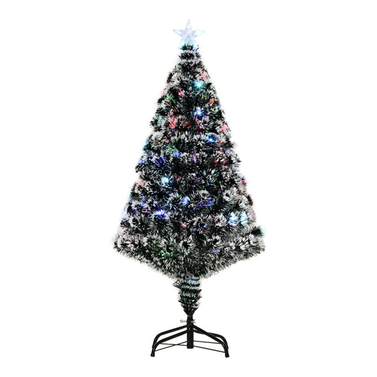 HOMCOM 4ft Artificial Prelit Christmas Tree in White，green