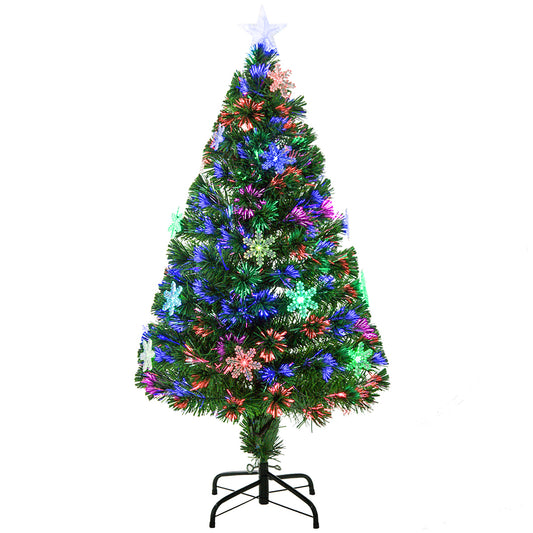 HOMCOM 4FT Green Fibre Optic Artificial Christmas Tree