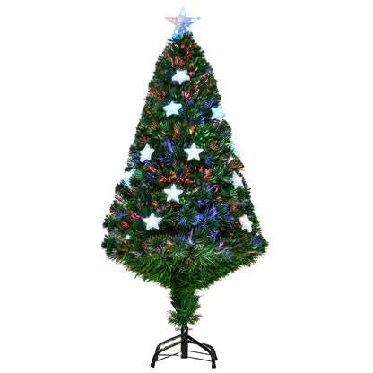 HOMCOM 4FT Prelit Artificial Christmas Tree in Green