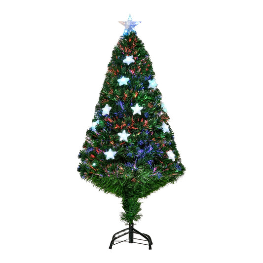 HOMCOM 4FT Prelit Artificial Christmas Tree in Green