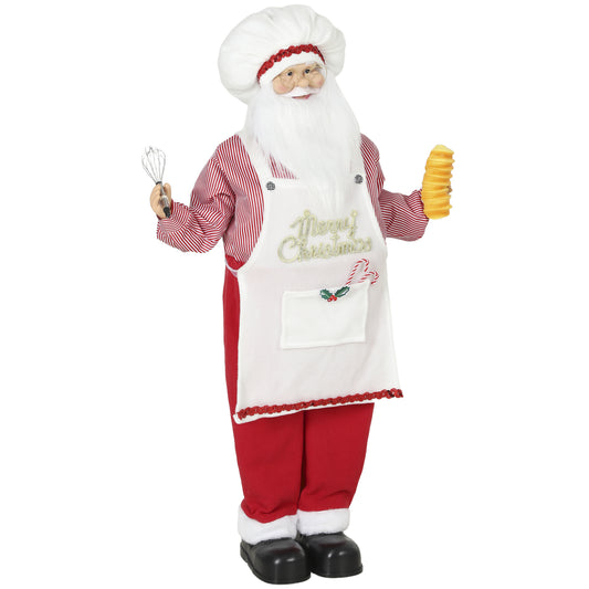 HOMCOM 4ft Singing Cooking Santa Claus in Red