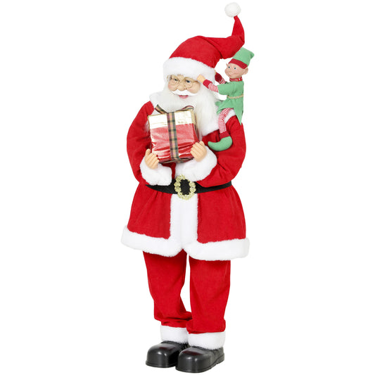HOMCOM 4ft Singing Dancing Santa Claus in Red