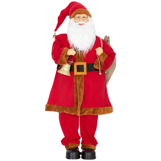 HOMCOM 4ft Singing Santa Claus Figure in Red