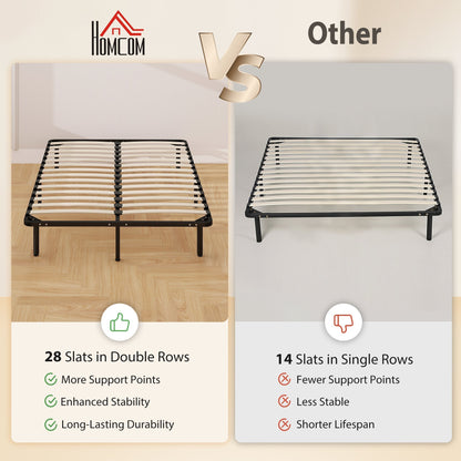 HOMCOM 4ft6 Double Bed Frame in Black