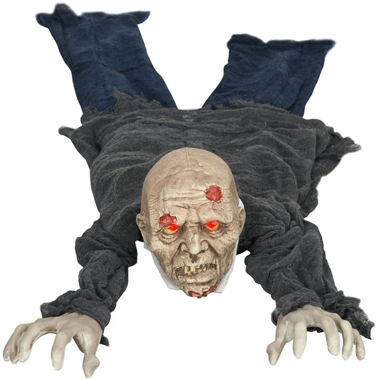 HOMCOM 5.2ft Life Size Outdoor Halloween Decoration Crawling Zombie prop