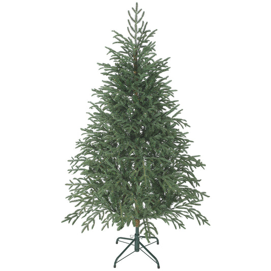 HOMCOM 5 ft Full Spruce Christmas Tree standing on a metal stand against a plain white background